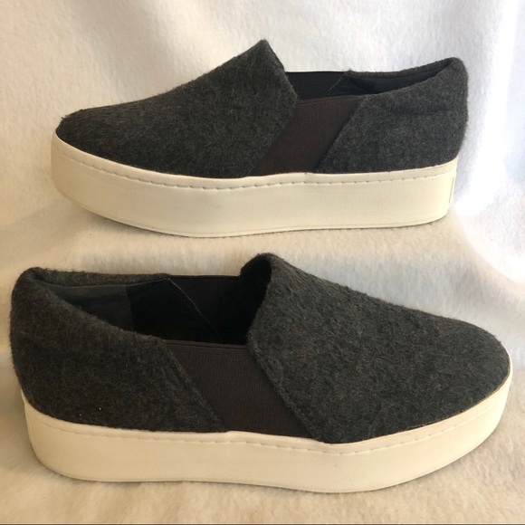 New Vince Warren Flannel Slip On Platform Sneakers - Picture 2 of 16